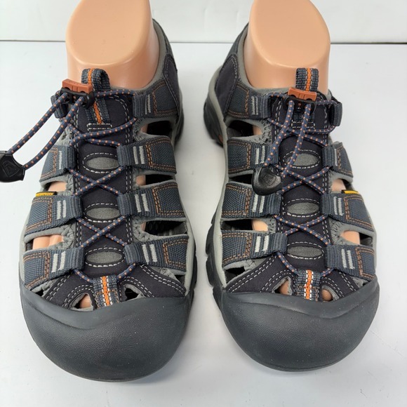 KEEN‎ Mens 7.5 Newport H2 Water Hiking Sport Sandals Gray Orange Toe Protection - Picture 2 of 7